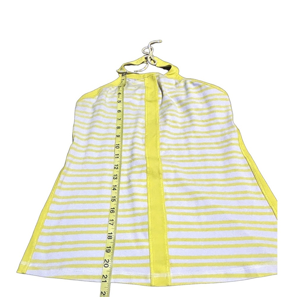 Lululemon Hip To Be Zen Halter Top Yellow White Stripe Size 8 - Picture 7 of 12